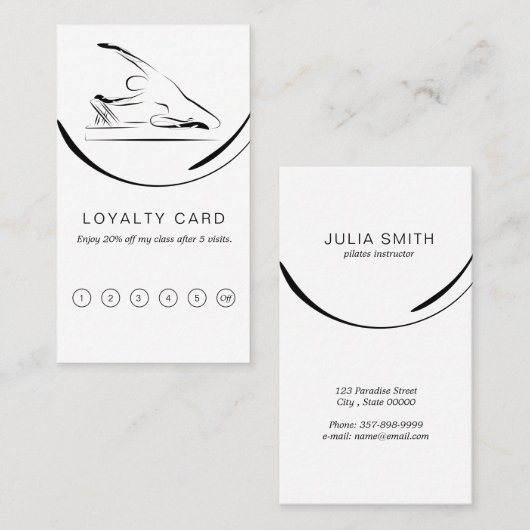 リフォーマーのメイドのピラティス ロイヤリティカード (正面/裏面)
