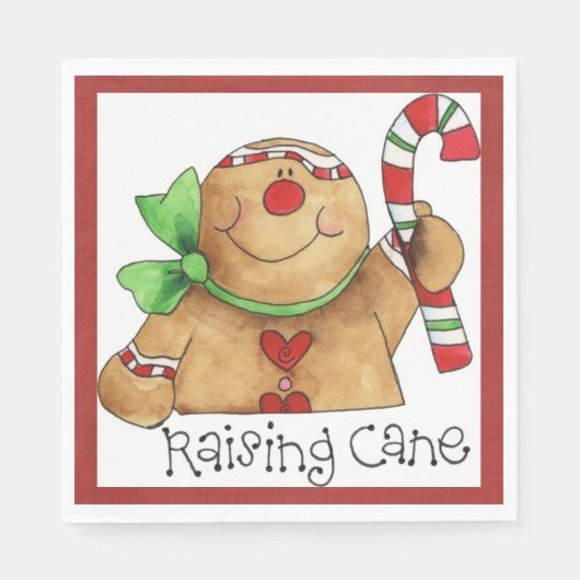 リフティングケインジンジャーブレッドマンナプキン スタンダードランチョンナプキン (正面)