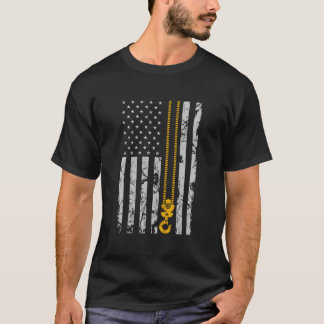 リフティングフック薄型アメリカ国旗のクレーンのオペレータ Tシャツ