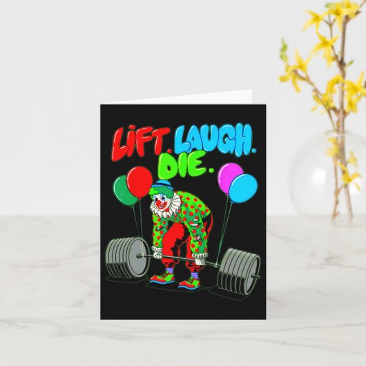 リフトおもしろい笑いダイジムウェイトリフティングボディビルディン カード (黄色い花)