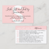 リフトと濃淡のラッシュによるアフターケアアドバイスの回避 名刺 (正面/裏面)