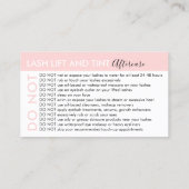 リフトと濃淡のラッシュによるアフターケアアドバイスの回避 名刺 (裏面)