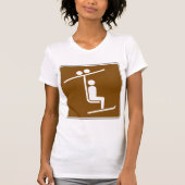 リフトのシンボルマーク 古風なウィンタースポーツのアイコン Tシャツ (正面)