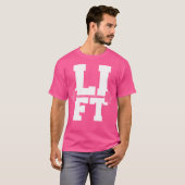 リフトフィットネスカッコいいジムワークアウト重量挙げ体 Tシャツ (正面フル)