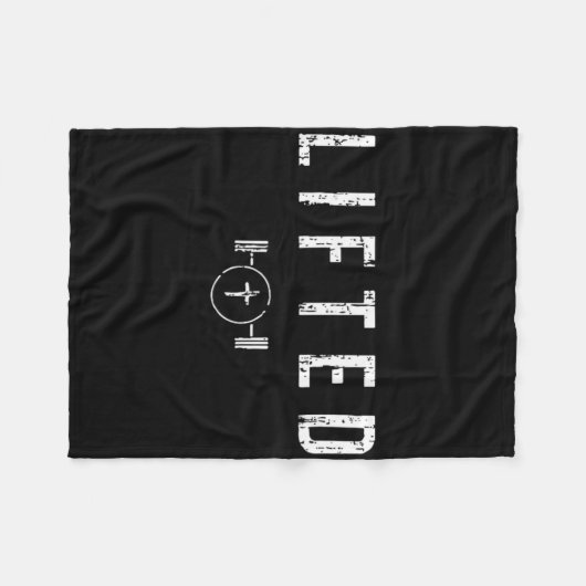 リフトフィットネスジムトレーニングイエスクリスチャン信仰 フリースブランケット (正面(横))