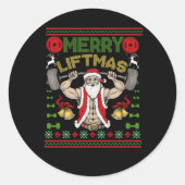 リフトマスメリースクリスマスサンタジムフィットネスウエイトリ ラウンドシール (正面)