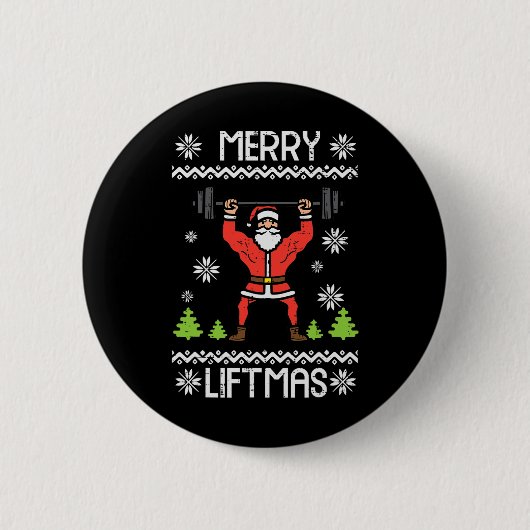 リフトマスメリー醜いクリスマスクリスマストレーニングジム体 缶バッジ (正面)