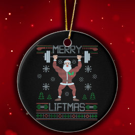 リフトマスメリー醜いクリスマスジムトレーニング セラミックオーナメント