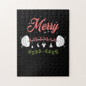 リフトマスメリー醜いクリスマスセーターサンタクロース ジグソーパズル (縦)