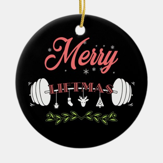 リフトマスメリー醜いクリスマスセーターサンタクロース セラミックオーナメント (正面)