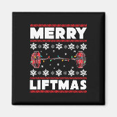 リフトマメリーおもしろいクリスマスジムトレーニングフィットネスギ マグネット (正面)