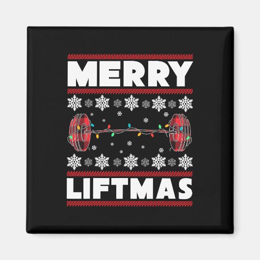 リフトマメリーおもしろいクリスマスジムトレーニングフィットネスギ マグネット (正面)