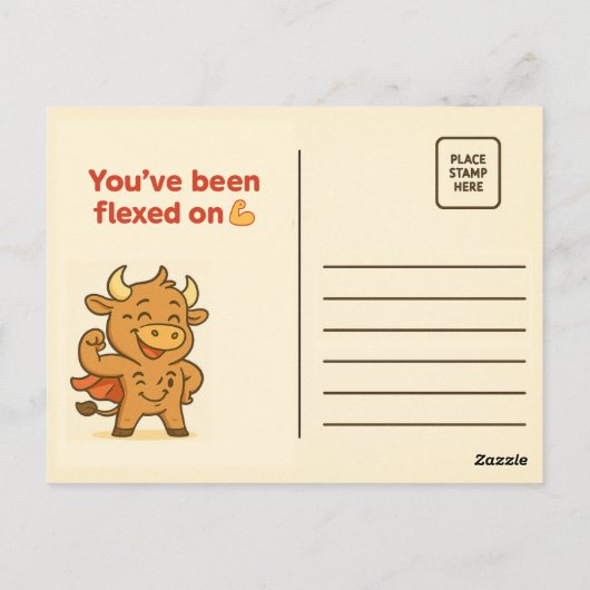 リフト前のBullio® – 漫画のジムおもしろい ポストカード (裏面)