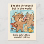 リフト前のBullio® – 漫画のジムおもしろい ポストカード (正面)