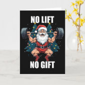 リフト無しはプレゼント無し サンタクロース クリスマス ジム ボディビル カード (黄色い花)