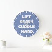 リフト重いカドル懸命-おもしろいノベルティトレーニング ラージ壁時計 (ホーム)