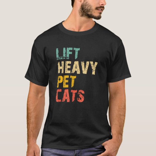 リフト重いペット猫のジムトレーニング重量持上げVi Tシャツ (正面)