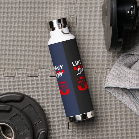 リフト重いライブ幸せ – ジム、モチベーション、フィットネス ウォーターボトル (ジム)