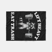 リフト重い食べゴミ重り持ち上げおもしろいトレーニング フリースブランケット (正面(横))