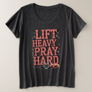 リフト重祈懸命 プラスサイズTシャツ