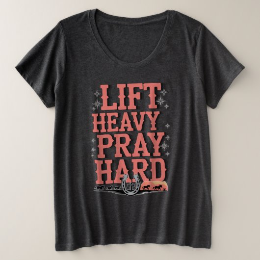 リフト重祈懸命 プラスサイズTシャツ (デザイン正面)