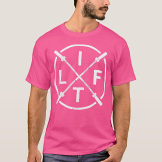 リフト重量挙げフィットネスシャツバーベル交差 Tシャツ