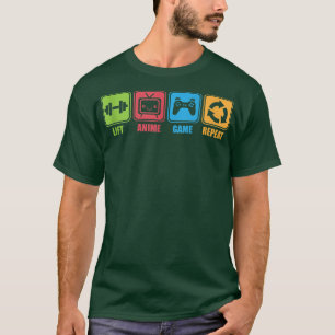 リフト、アニメ、ビデオゲーム、リピーターやる気を起こさせるジム Tシャツ