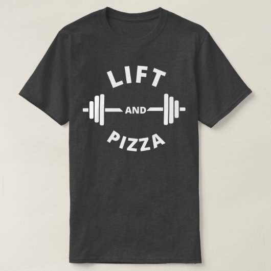 リフト&ピザトレーニングヨガフィットネス誕生日クリス Tシャツ (デザイン正面)