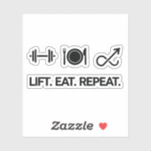 リフト。食べ.繰り返す。-やる気を起こさせるフィットネスデザイン シール (シート)