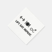 リフト。食べ.繰り返す。-やる気を起こさせるフィットネスデザイン スタンダードカクテルナプキン (角)