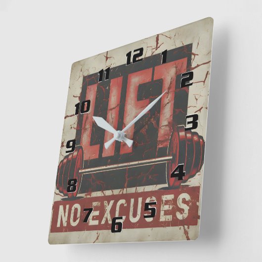 リフトNo言い訳ホーム素晴らしジやる気を起こさせるム スクエア壁時計 (傾斜)