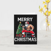 リフメリートマスおもしろいタクリスマスジムボディビルCh カード (黄色い花)