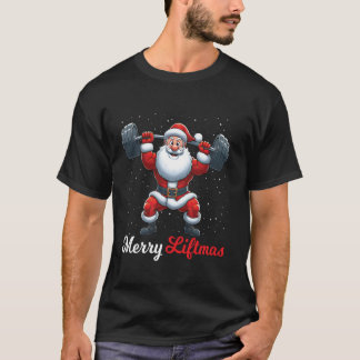 リフメリートマスサンタウエイトリフティングジムフィットネスChri Tシャツ