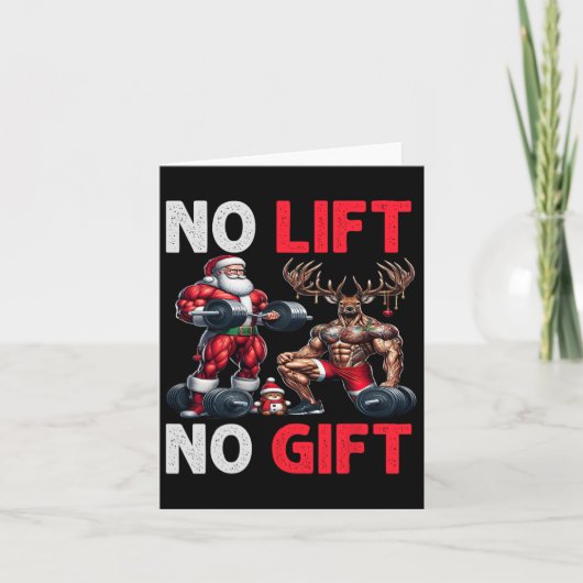 リフメリートマスマッスルサンタウエイトリフティングクリスマス体 カード (正面)