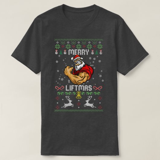リフメリートマスメリークリスマスサンタ醜いアドバンス Tシャツ (デザイン正面)