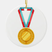 リフレクションスケートで滑るアカデミークリスマスオーナメント セラミックオーナメント (正面)