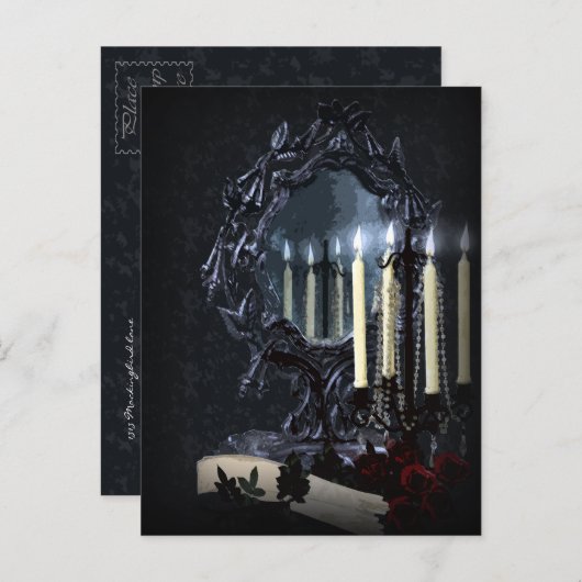 リフレクションズゴシックファンタジーウェディングシャワーインビタティ インビテーションポストカード (正面/裏面)