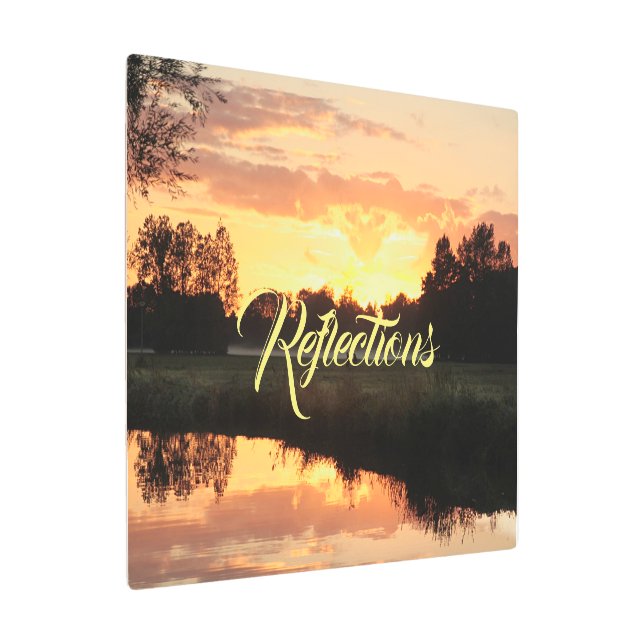 リフレクションズサンセットシーニックアート メタルプリント (アングル)