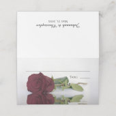 リフレクションブルゴーニュバラエレガントな結婚式 プレイスカード (外部開封)