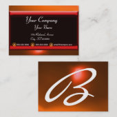 リフレクションレッドオレンジ瑪瑙ジェムモノグラム 名刺 (正面/裏面)