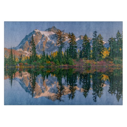 リフレクション湖に映るシャクサン山 カッティングボード (正面)