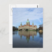 リフレクション – タウンホール – ハノーバードイツ ポストカード (正面/裏面)