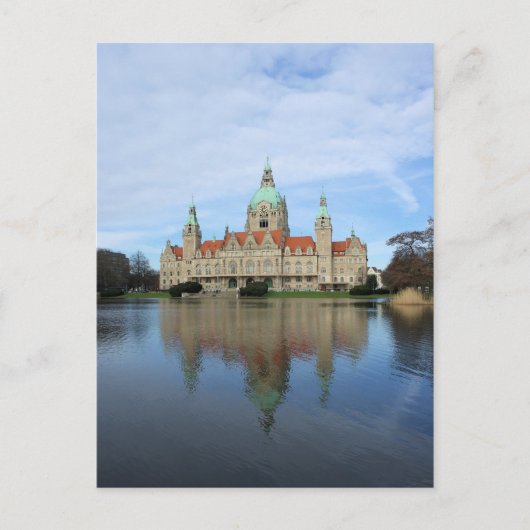 リフレクション – タウンホール – ハノーバードイツ ポストカード (正面)