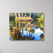 リフレクション:池の手のひらボックタワーガーデン キャンバスプリント (正面)