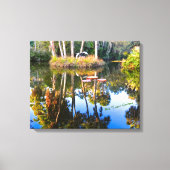 リフレクション:池の手のひらボックタワーガーデン キャンバスプリント (正面)