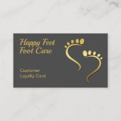 リフレクソロジストポダイアトリストペディキュアロイヤリティカード 名刺 (正面)