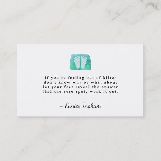 リフレクソロジーの名刺のreflexologistのpodiatrist 名刺 (裏面)