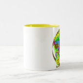 リフレクソロジーの足の地図 ツートーンマグカップ (中央)