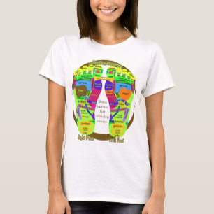 リフレクソロジーの足の地図 Tシャツ