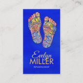 リフレクソロジーカラフル足跡フローリッシュオーナメント 名刺 (正面)